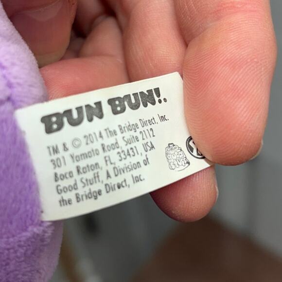 Bun Bun Purple Elephant 8" Stuffed Animal Plush Stackable 2014 Approx. 6" - Picture 6 of 7